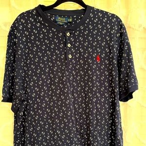 Ralph Lauren crew neck polo anchor print shirt.